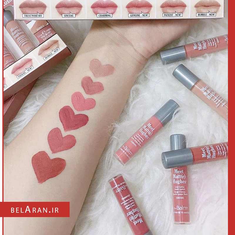 ست رژ لب مایع مات برند دبالم-index_belaran ست رژ لب مایع مات برند دبالم TheBalm Meet Matte Hughes Mini Liquid Lipstick Kit - NUDE