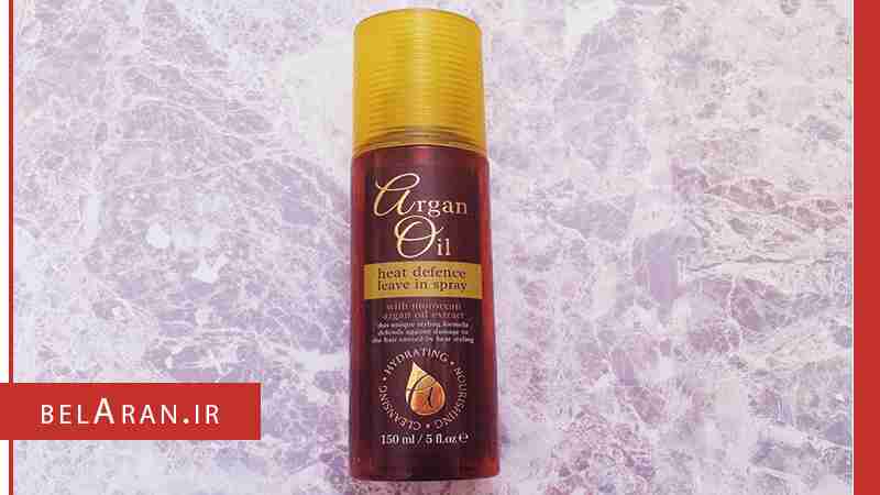 اسپری محافظ حرارت، آب رسان و صاف کننده مو آرگان اویل heat defence leave in spray with argan oil