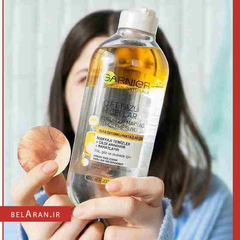 محلول آرایش پاک کن دوفاز گارنیر پوست چرب میسلار واتر-index_belaran محلول آرایش پاک کن دوفاز گارنیر پوست چرب میسلار واتر GARNIER SKIN NATURALS CIFT FAZLI MICELLAR 400ML