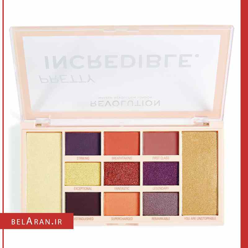 پالت سایه و هایلایتر رولوشن مدل پرتی اینکردیبل-index_belaran پالت سایه و هایلایتر رولوشن مدل پرتی اینکردیبل-بلاران Revolution Pretty Incredible Eyeshadow Palette