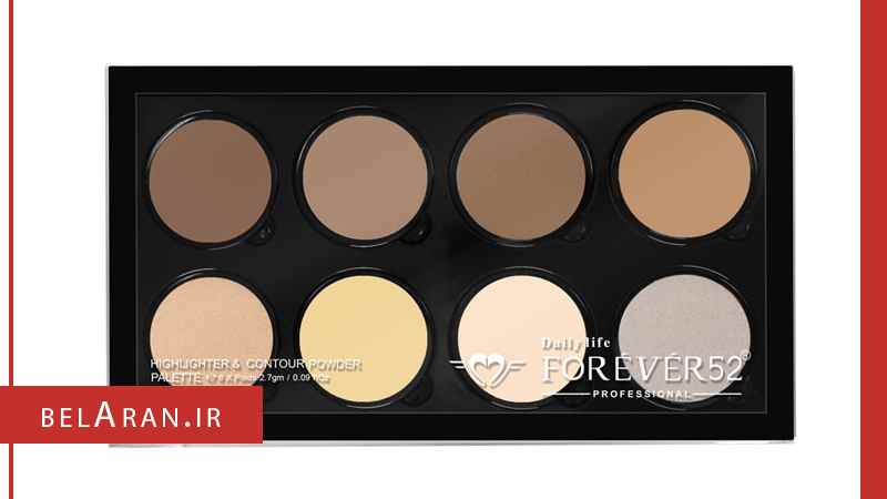 پالت کانتور خشک فوراور52-بلاران Daily Life Forever52 8 Color Highlighter & Contour Powder Palette