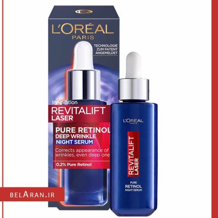 سرم شب ضدچروک لورال رویتالیفت لیزر رتینول-بلاران LOreal Revitalift Laser Pure Retinol Deep Anti-Wrinkle Night Serum