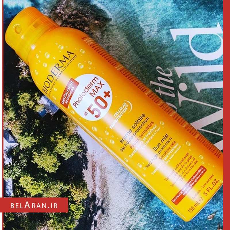 اسپری ضدآفتاب بایودرما بی رنگ اس پی اف 50-index_belaran اسپری ضدآفتاب بایودرما بی رنگ اس پی اف 50-بلاران Bioderma Photoderm Max SPF 50+ Very High Protection Mist