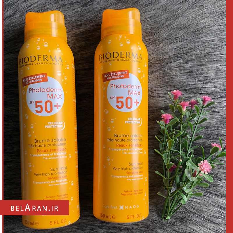 اسپری ضدآفتاب بایودرما بی رنگ اس پی اف 50-index_belaran اسپری ضدآفتاب بایودرما بی رنگ اس پی اف 50-بلاران Bioderma Photoderm Max SPF 50+ Very High Protection Mist
