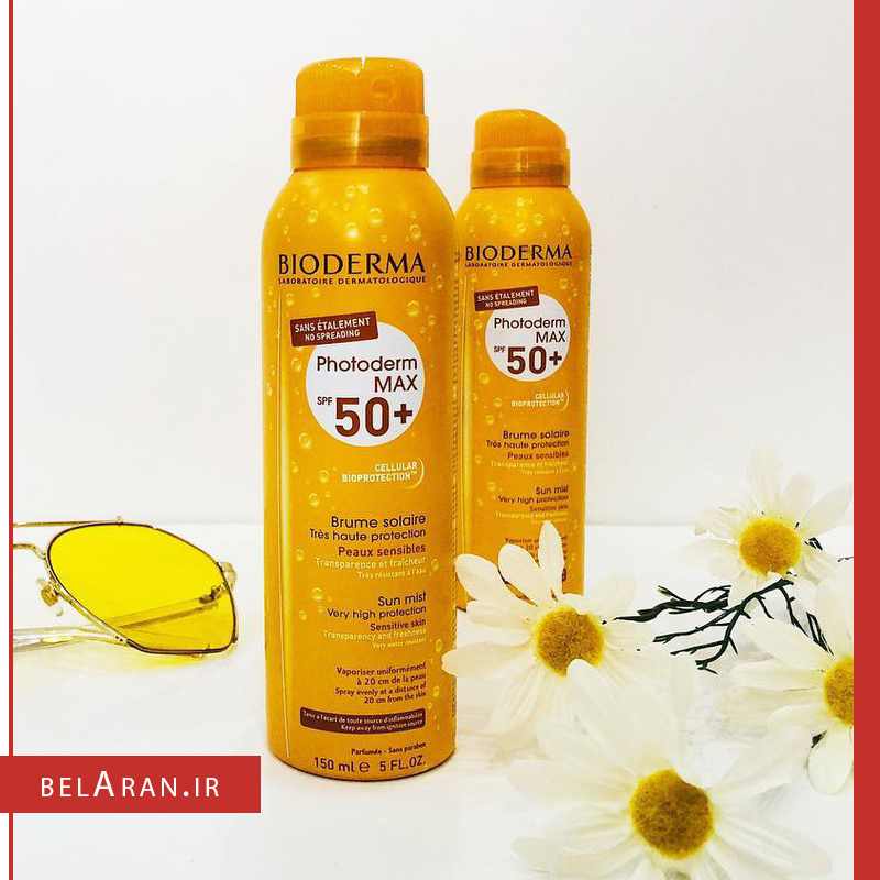اسپری ضدآفتاب بایودرما بی رنگ اس پی اف 50-index_belaran اسپری ضدآفتاب بایودرما بی رنگ اس پی اف 50-بلاران Bioderma Photoderm Max SPF 50+ Very High Protection Mist