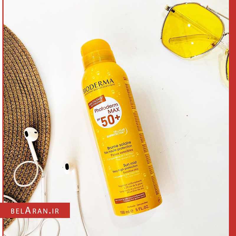 اسپری ضدآفتاب بایودرما بی رنگ اس پی اف 50-index_belaran اسپری ضدآفتاب بایودرما بی رنگ اس پی اف 50-بلاران Bioderma Photoderm Max SPF 50+ Very High Protection Mist