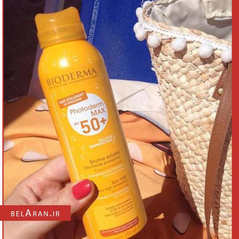 اسپری ضدآفتاب بایودرما بی رنگ اس پی اف 50-index_belaran اسپری ضدآفتاب بایودرما بی رنگ اس پی اف 50-بلاران Bioderma Photoderm Max SPF 50+ Very High Protection Mist