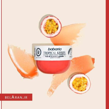 ژل برنزه کننده سرخپوستی باباریا-خرید لوازم آرایش اورجینال بلارانBabaria Tropical Kisses Passion Fruit and Guava Tanning Jelly with Glitter SPF 0 300ml