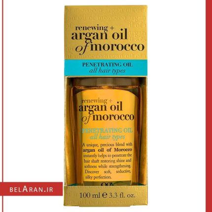 روغن آرگان مراکشی پنتراتینگ اویل او جی ایکس-محصولات او جی ایکس-لوازم آرایش اورجینال-بلاران OGX Renewing + Argan Oil of Morocco Penetrating Hair Oil Treatment, Moisturizing & Strengthening Silky Hair Oil for All Hair Types, Paraben-Free, Sulfated-Surfactants Free-belaran