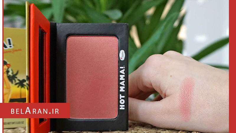 رژگونه دبالم هات ماما فول سایز-محصولات دبالم_خرید لوازم آرایش اورجینال-بلاران theBalm Hot Mama Shadow Blush Subtle Highlighter Peachy Pink Shade belaran