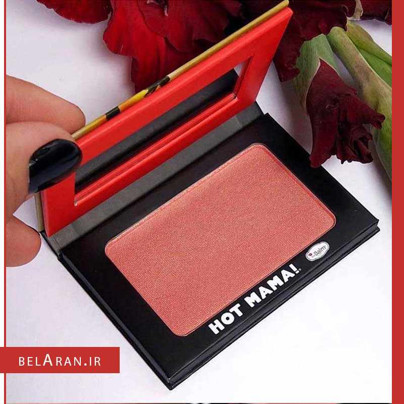 رژگونه دبالم هات ماما-محصولات دبالم-لوازم آرایش اورجینال-بلاران theBalm Hot Mama Shadow Blush Subtle Highlighter Peachy Pink Shade-belaran
