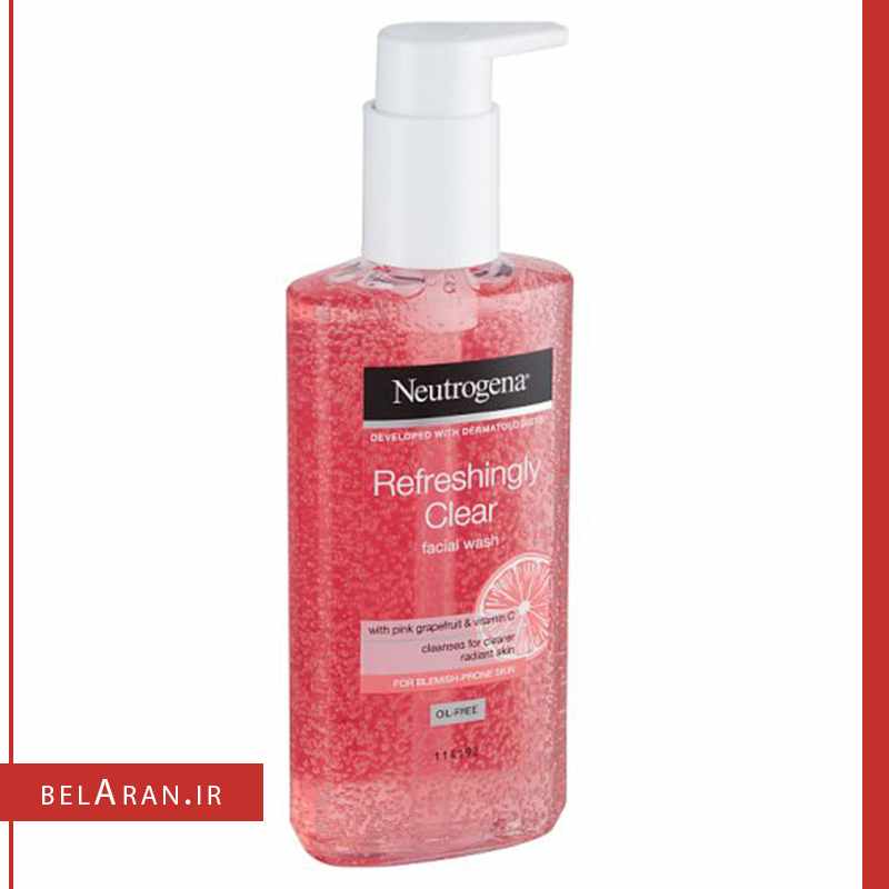 ژل شستشوی صورت گریپ فروت نوتروژینا-خرید لوازم آرایش اورجینال بلاران-index_belaranlux.com ژل شستشوی صورت گریپ فروت نوتروژینا-خرید لوازم آرایش اورجینال بلاران Neutrogena Refreshingly Clear Facial Wash with Pink Grapefruit and Vitamin