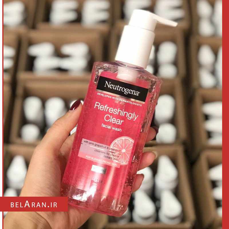 ژل شستشوی صورت گریپ فروت نوتروژینا-خرید لوازم آرایش اورجینال بلاران-index_belaranlux.com ژل شستشوی صورت گریپ فروت نوتروژینا-خرید لوازم آرایش اورجینال بلاران Neutrogena Refreshingly Clear Facial Wash with Pink Grapefruit and Vitamin