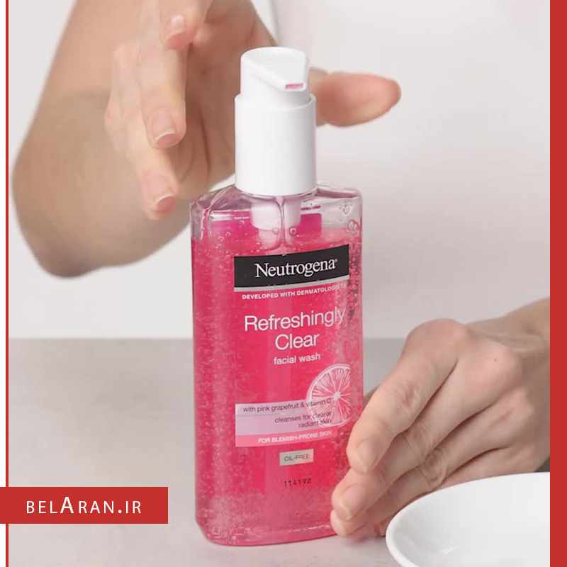 ژل شستشوی صورت گریپ فروت نوتروژینا-خرید لوازم آرایش اورجینال بلاران-index_belaranlux.com ژل شستشوی صورت گریپ فروت نوتروژینا-خرید لوازم آرایش اورجینال بلاران Neutrogena Refreshingly Clear Facial Wash with Pink Grapefruit and Vitamin