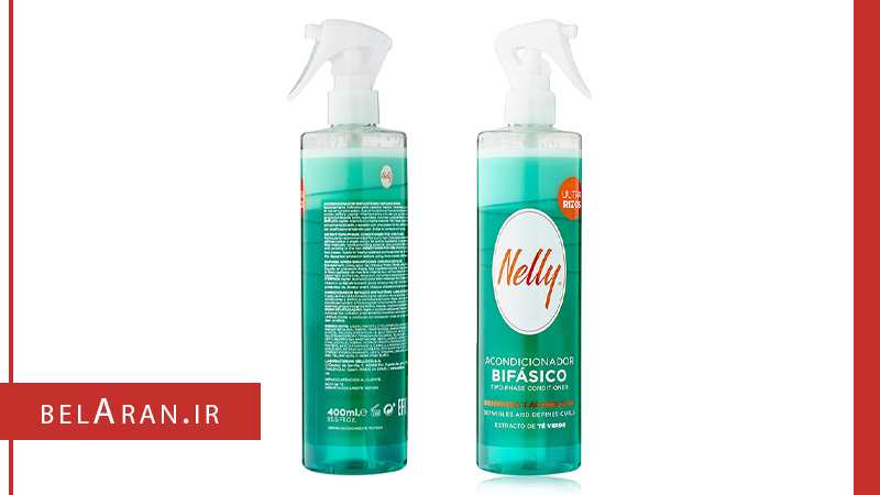 اسپری دو فاز عصاره چای سبز نلی مناسب مو فر و مجعد-محصولات نلی-خرید لوازم آرایش اورجینال-بلاران Nelly two phase Anti Frizz Green Tea Hair Serum 400ml conditioner detangles and conditioner detangles and defined curls green extract belaran