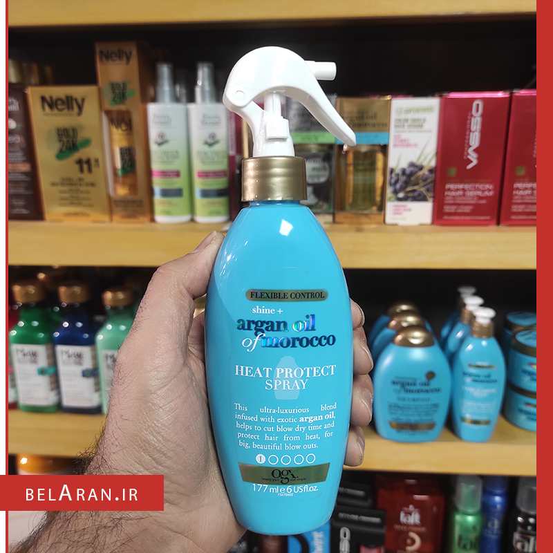 اسپری محافظ مو در برابر حرارت او جی ایکس-محصولات اوجی ایکس-خرید لوازم آرایش اورجینال-بلاران-index_belaranlux.com اسپری محافظ مو در برابر حرارت او جی ایکس-محصولات اوجی ایکس-خرید لوازم آرایش اورجینال-بلاران OGX Shine Argan Oil of Morocco Heat Protection Spray for Hair 177ml belaran