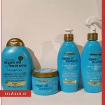 اسپری محافظ مو در برابر حرارت او جی ایکس-محصولات اوجی ایکس-خرید لوازم آرایش اورجینال-بلاران OGX Shine Argan Oil of Morocco Heat Protection Spray for Hair 177ml belaran