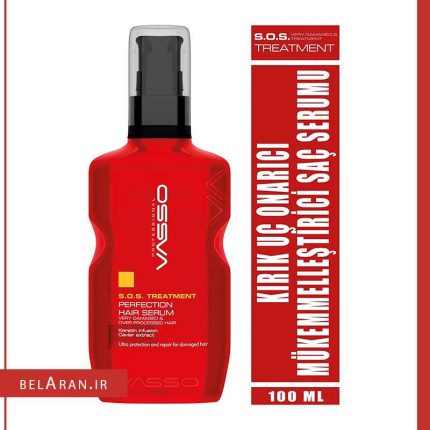 سرم مو ترمیم کننده اورژانسی واسو-محصولات واسو-ترمیم کننده مو واسو-خرید لوازم آرایش اورجینال-بلاران VASSO WOMEN Emergency Rescue Split End Repair Serum with Keratin for Extremely Damaged Hair -hair Serum 100 ml belaran