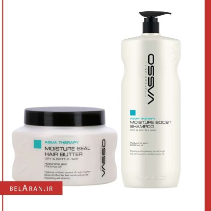 کره مو آبرسان شامپو آبرسان واسو-خرید کره مو واسو-خرید شامپو آبرسان واسو-محصولات واسو-خرید لوازم آرایش اورجینال-بلاران VASSO WOMEN Moisture Recharge Shampoo - Vasso Aqua Therapy Moisture Boost Shampoo 1500 M belaran AQUA THERAPY Moisture Seal HAIR BUTTER Damen (525ml) belaran