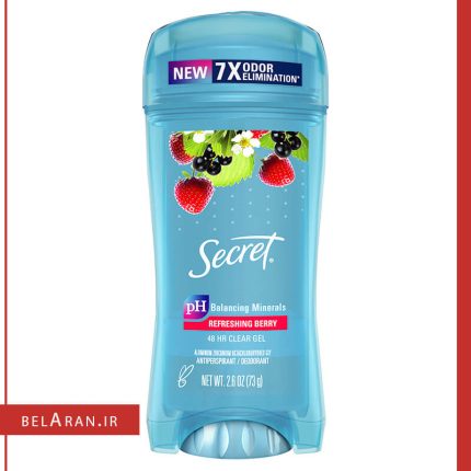 مام ژله ای سکرت-دئودورانت سکرت-خرید مام سکرت-مام اورجینال سکرت-محصولات سکرت-خرید لوازم آرایش اورجینال-بلاران Secret Antiperspirant and Deodorant Women 48 Hr Clear Gel Refreshing Berry belaran