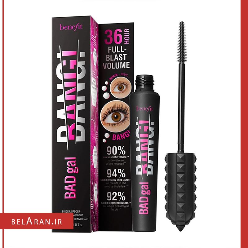 ریمل بدگال بنگ بنفیت فول سایز-خرید ریمل بنفیت بدگال بنگ-محصولات بنفیت-خرید لوازم آرایش اورجینال-بلاران Benefit BADgal Bang 36 Hour Full Blast Volumizing Mascara Black Belaran