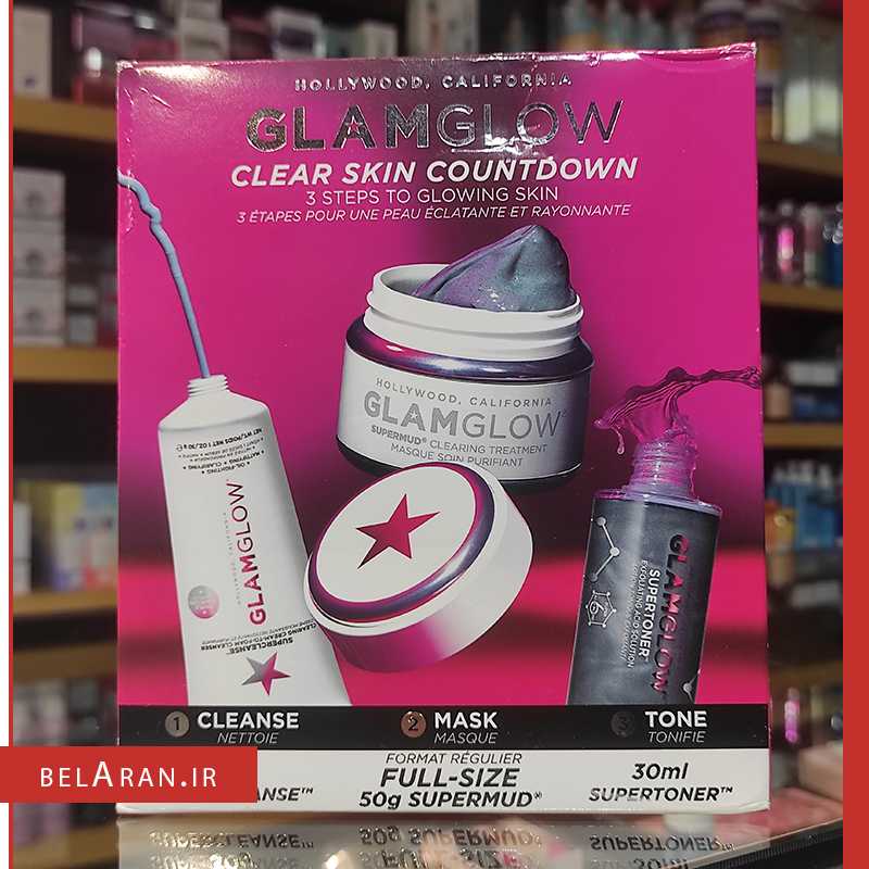 ست شوینده پوست گلم لند گلو-خرید پک مراقبت پوست گلم گلو-محصولات گلم اند گلو-خرید لوازم آرایش اورجینال-بلاران-index_belaranlux.com ست شوینده پوست گلم لند گلو-خرید پک مراقبت پوست گلم گلو-محصولات گلم اند گلو-خرید لوازم آرایش اورجینال-بلاران Glam Glow Clear Skin Countdown Supercleanse + Supermud + Supertoner Belaran