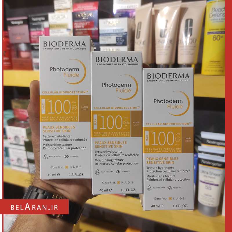 کرم ضدآفتاب فتودرم فلویید رنگی بایودرما-خرید ضدآفتاب رنگی بایودرما-خرید محصولات بایودرما-خرید لوازم آرایش اورجینال-بلاران-index_belaranlux.com کرم ضدآفتاب فتودرم فلویید رنگی بایودرما-خرید ضدآفتاب رنگی بایودرما-خرید محصولات بایودرما-خرید لوازم آرایش اورجینال-بلاران Bioderma Photoderm Fluide MAX SPF 100 Clear light belaran