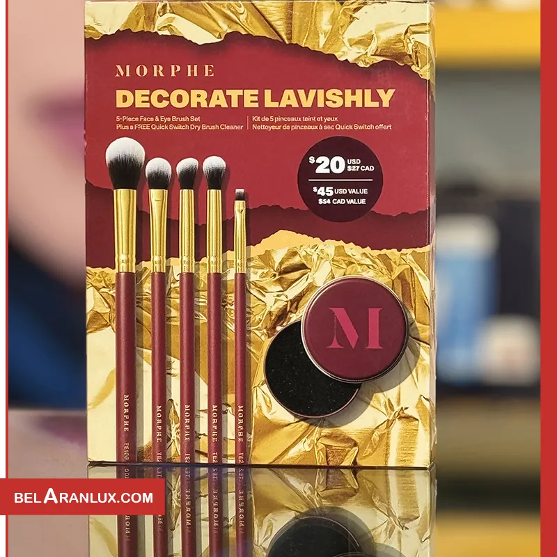 ست براش دکوریت لاویشلی مورف-Morphe Decorate Lavishly 5-Piece Face & Eye Brush Set-لوازم آرایش لوکس-محصولات مورف-لوازم آرایش اورجینال-بلاران