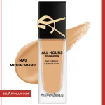 کرم پودر ایو سن لورن-Yves Saint Laurent All Hours Foundation Luminous Matte MW2 Medium Warm 2-لوازم آرایش لوکس-محصولات ایو سن لورن-لوازم آرایش اورجینال-بلاران